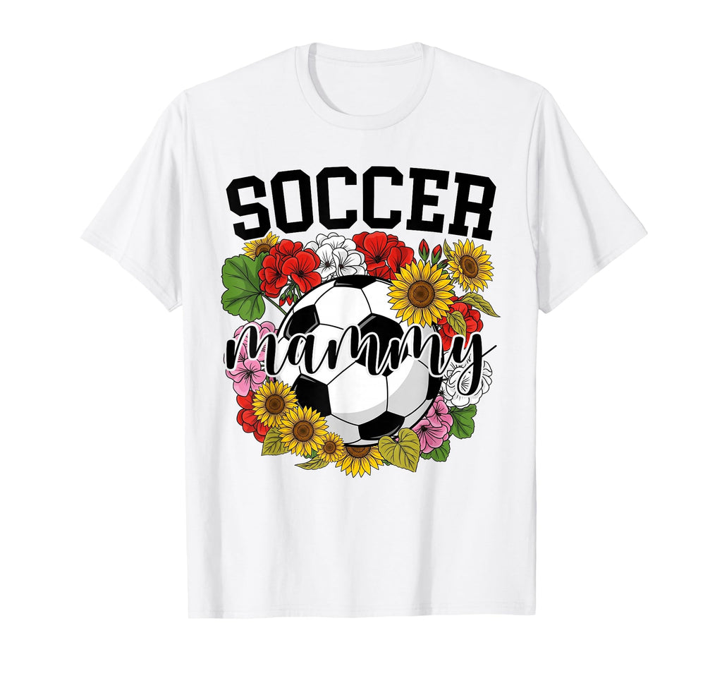 Soccer Mammy Flower Mothers Day T-Shirt - Fun Novelty Design for Adults