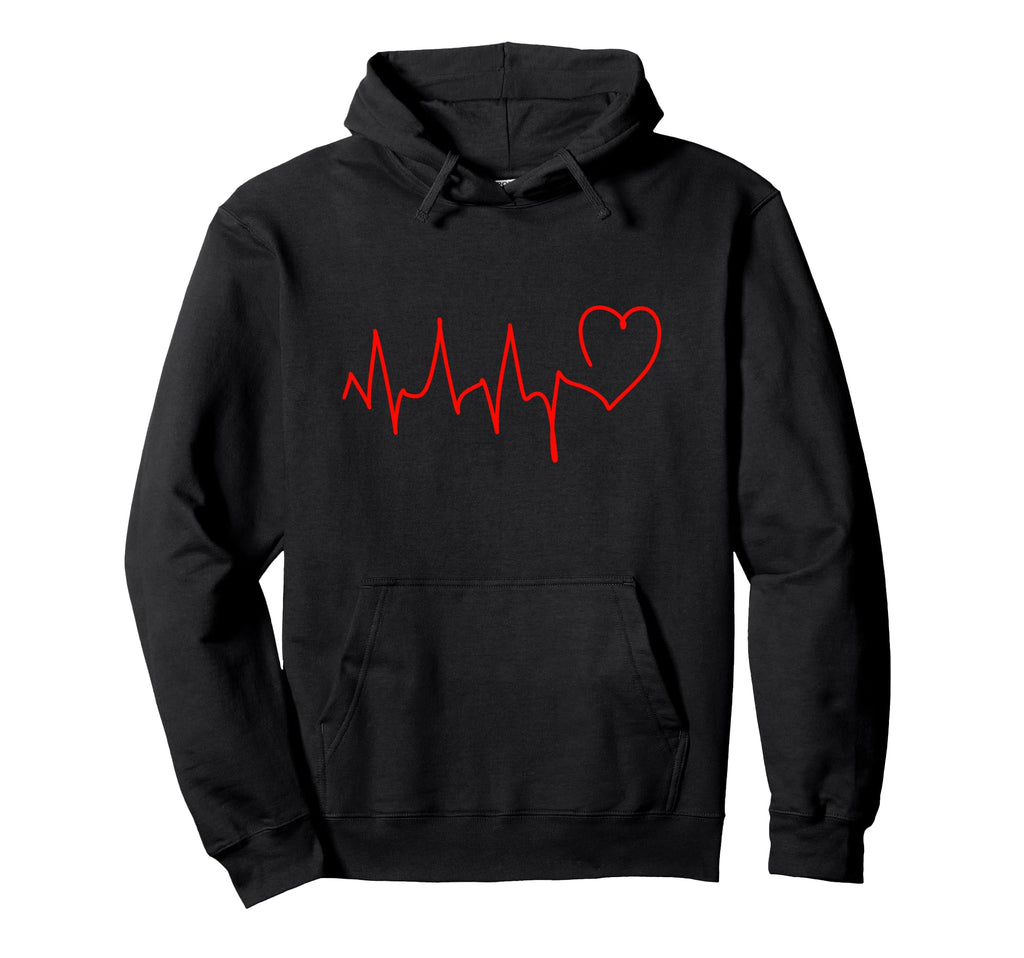 Heart Rate Heartbeat Pulse Rhythm Hoodie - Casual Everyday Wear Men Women