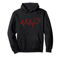 Heart Rate Heartbeat Pulse Rhythm Hoodie - Casual Everyday Wear Men Women