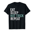 Eat Sleep Hat Trick Repeat Ice Hockey T-Shirt - Unique Graphic Men Women