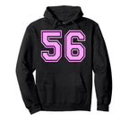56 Number Fifty Six Sports Varsity Hoodie - Custom Art Print Men Women