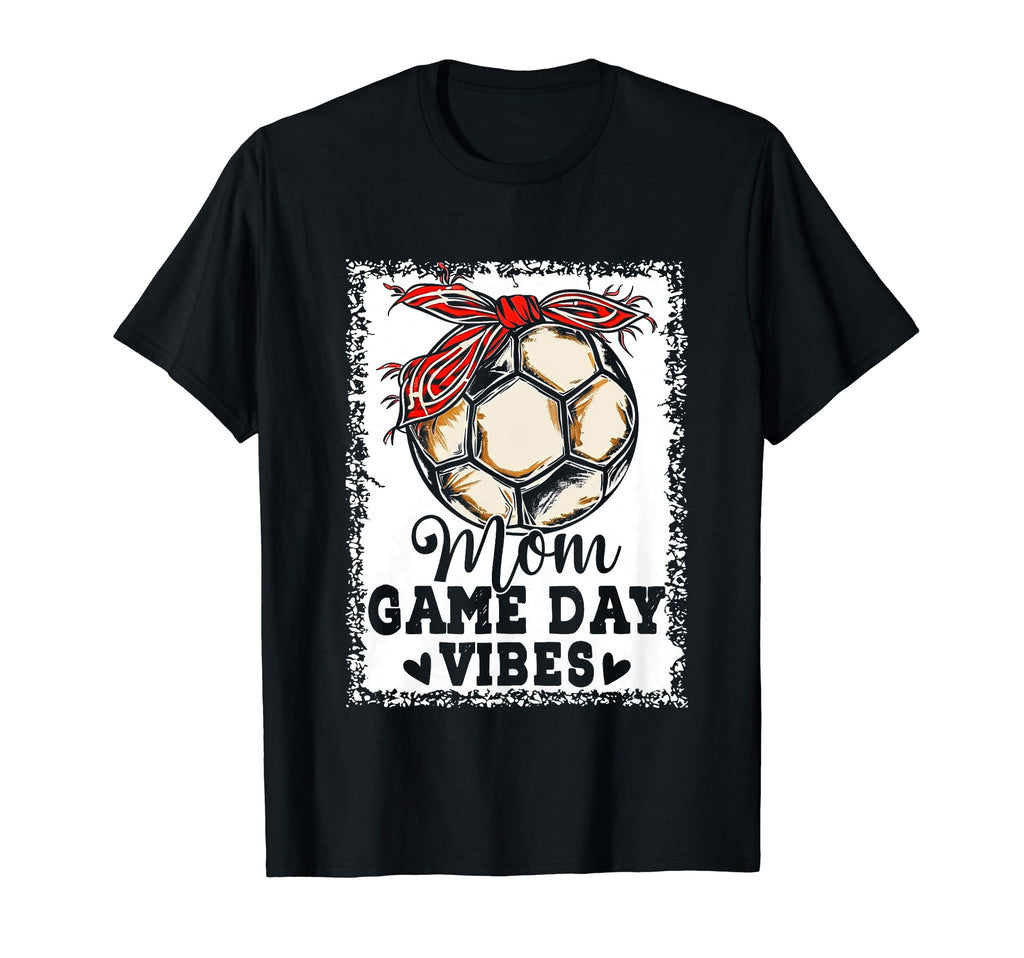 Soccer Mom Bleached Bun Mothers Day T-Shirt - Graphic Print Men Women