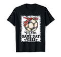 Soccer Mom Bleached Bun Mothers Day T-Shirt - Graphic Print Men Women