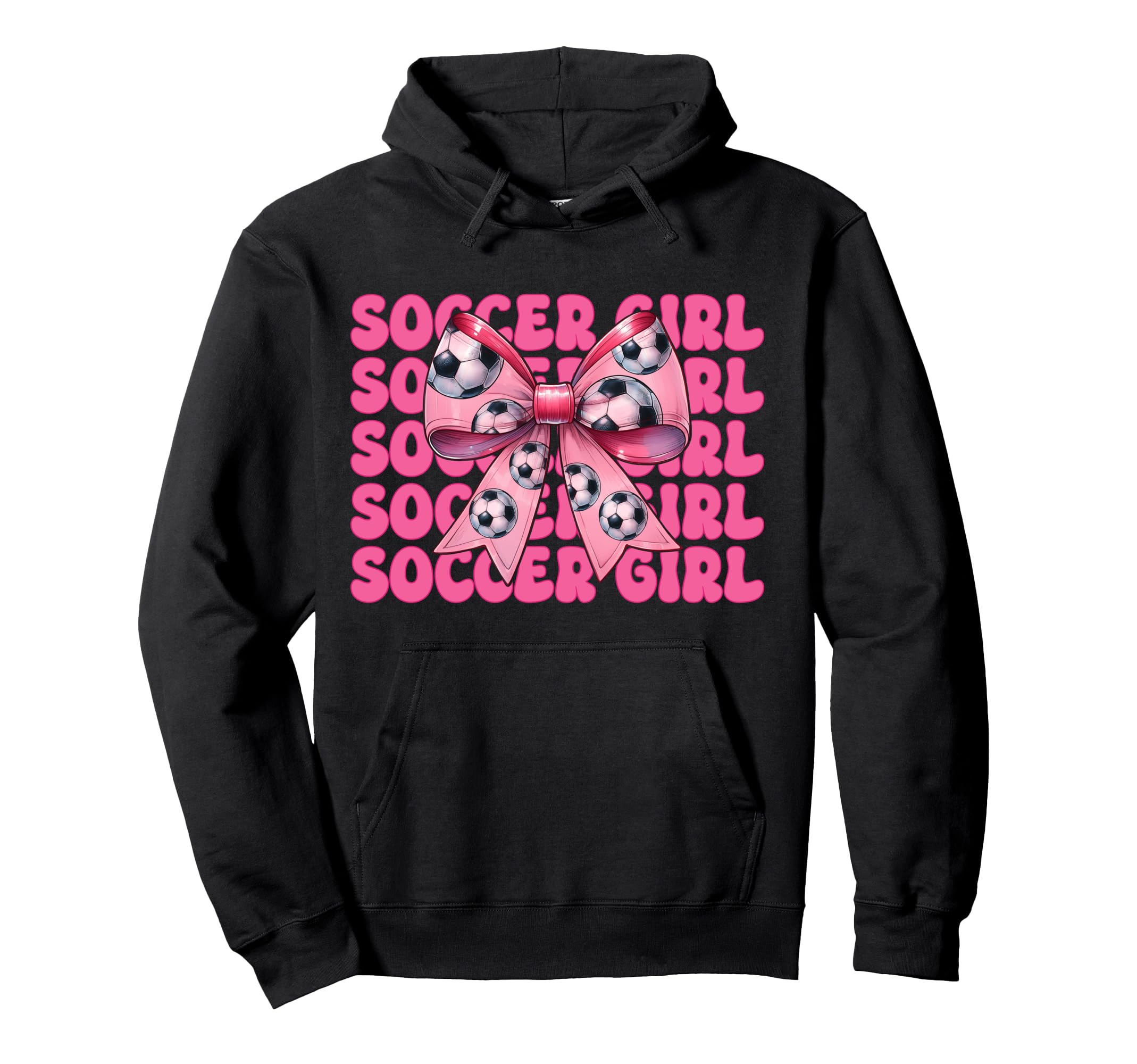 Womens Coquette Bow Ribbon Soccer Player Hoodie - Minimalist Print Unisex
