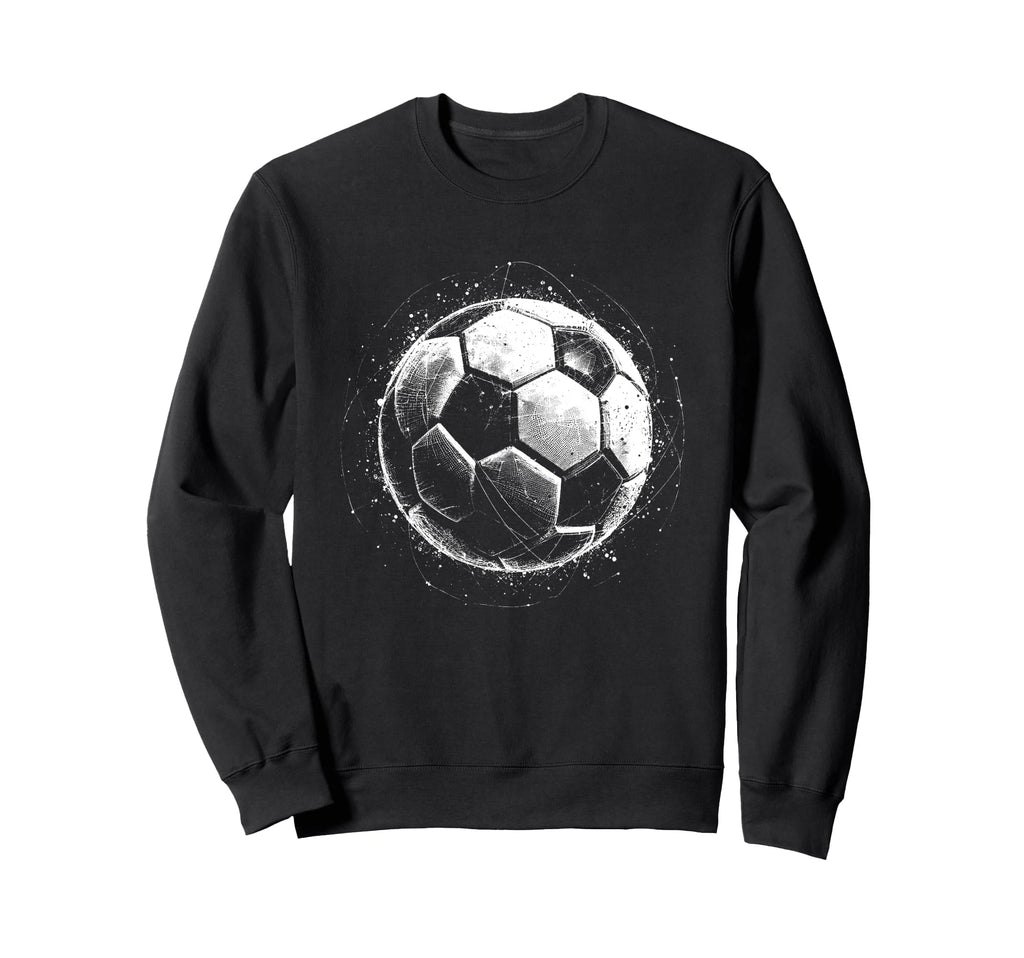 Soccer Ball 3D Wireframe Sweatshirt - Casual Everyday Wear Men Women
