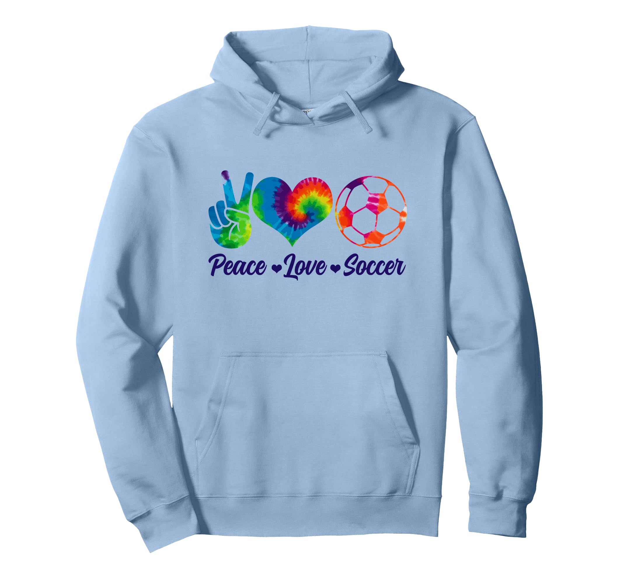 Soccer Tie Dye Peace Love Soccer Player Hoodie - Custom Art Print Men Women