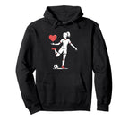 Soccer Valentines Day Heart Love Hoodie - Casual Everyday Wear Unisex