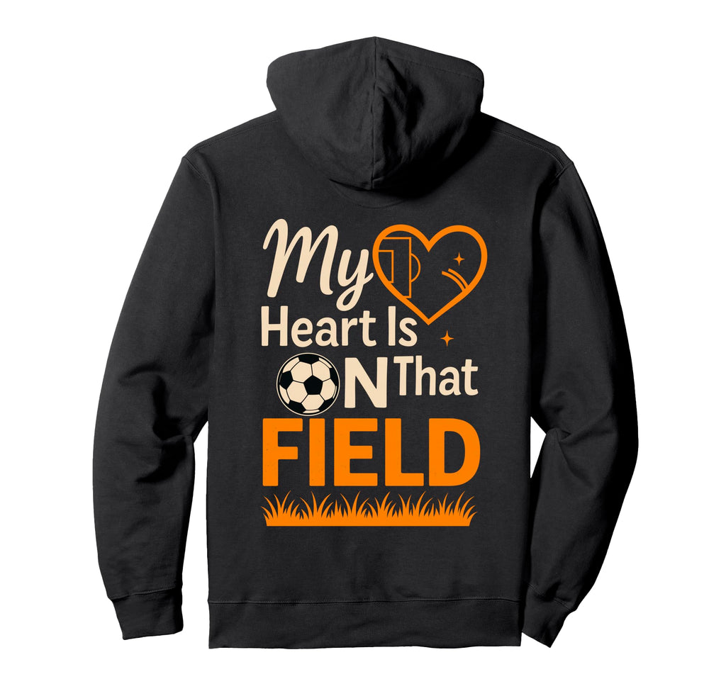 My Heart Is That Field Soccer Mom Dad Hoodie - Minimalist Print Unisex