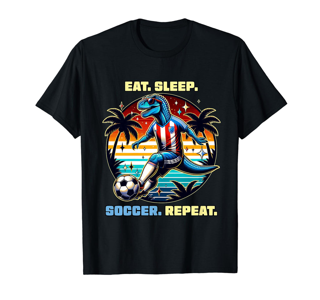 Eat Sleep Soccer Repeat Funny Soccer T-Shirt - Streetwear Style for Adults