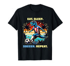 Eat Sleep Soccer Repeat Funny Soccer T-Shirt - Streetwear Style for Adults