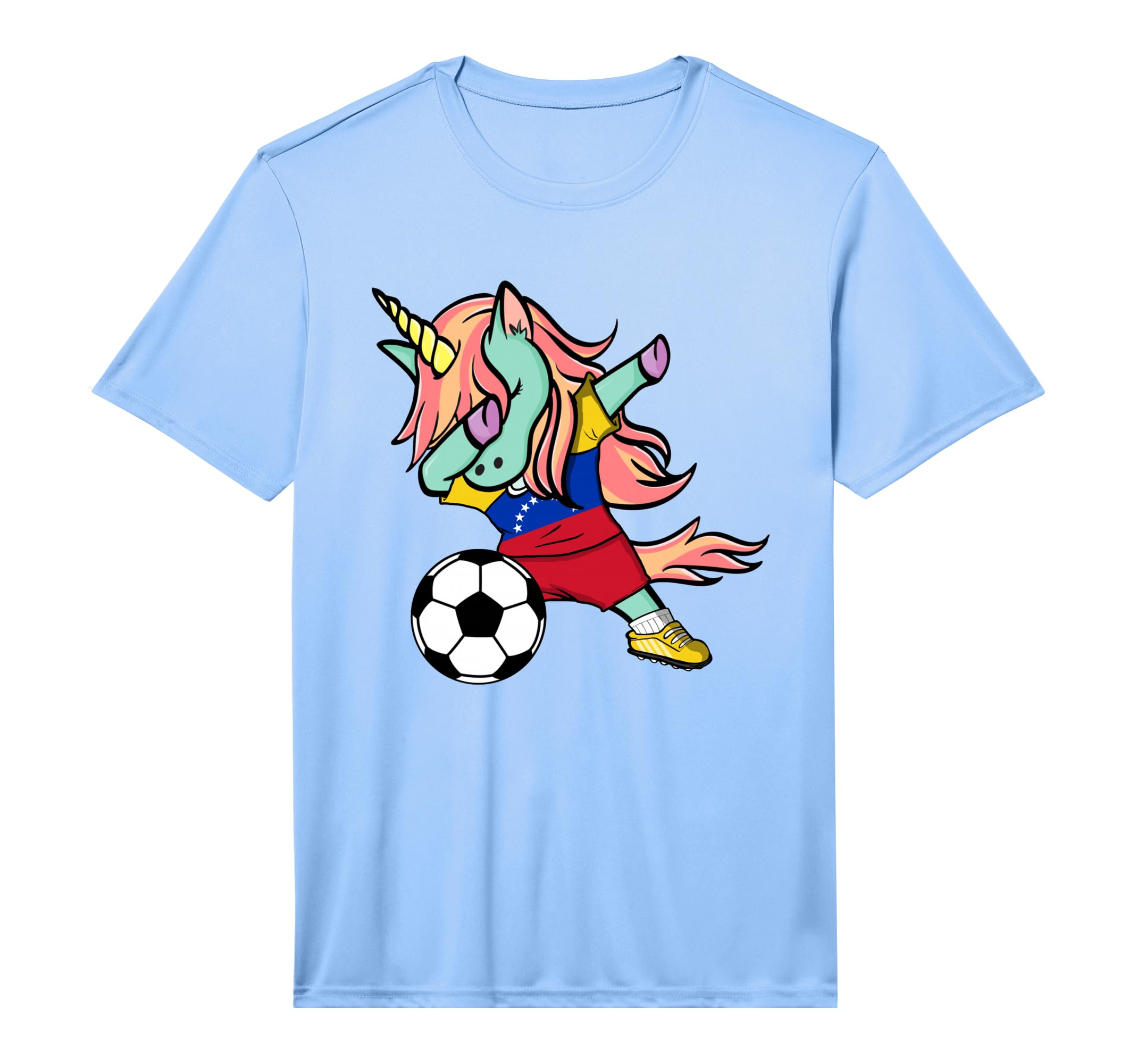 Dabbing Unicorn Venezuela Soccer T-Shirt - Custom Art Print Unisex