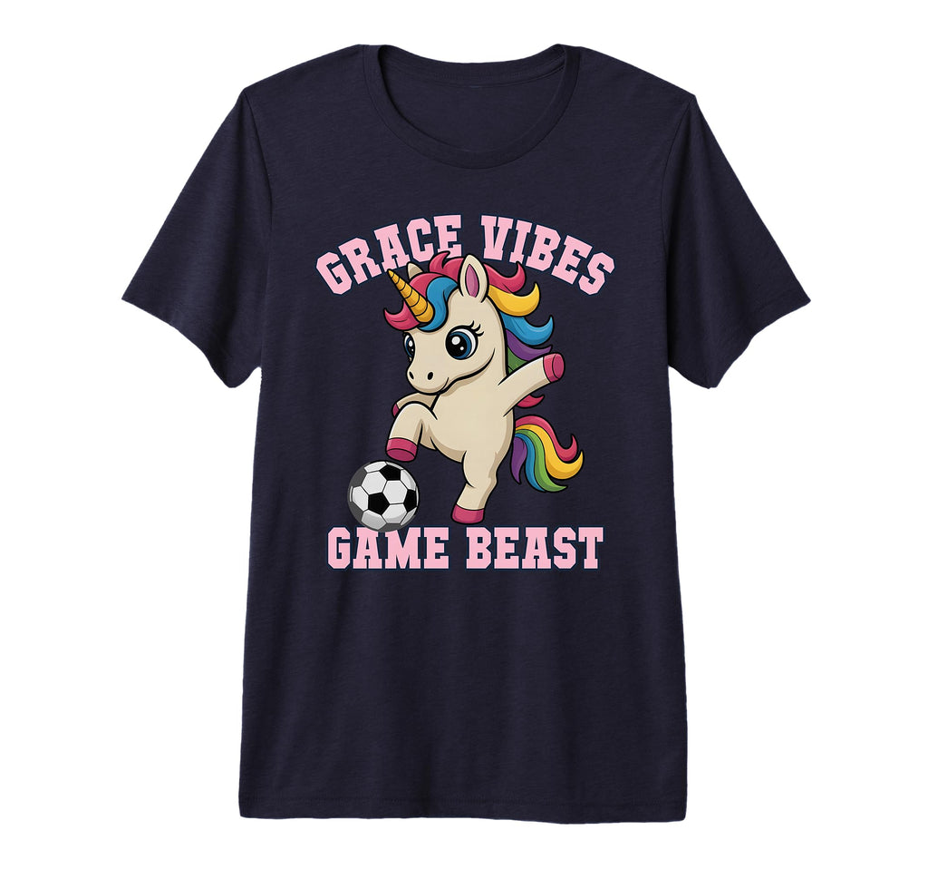 Grace Vibes Soccer Unicorn Just Who T-Shirt - Streetwear Style for Adults