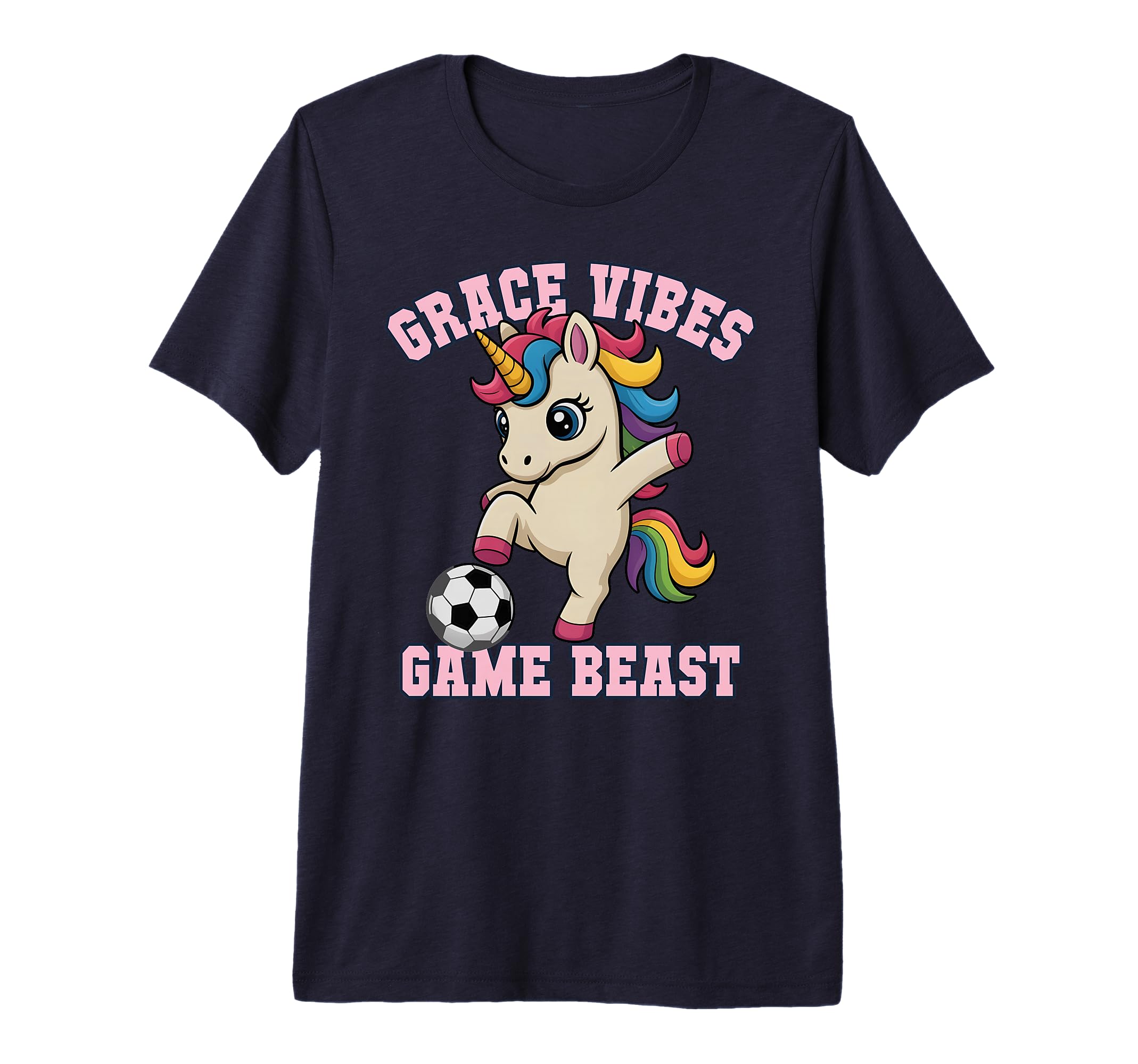 Grace Vibes Soccer Unicorn Just Who T-Shirt - Streetwear Style for Adults