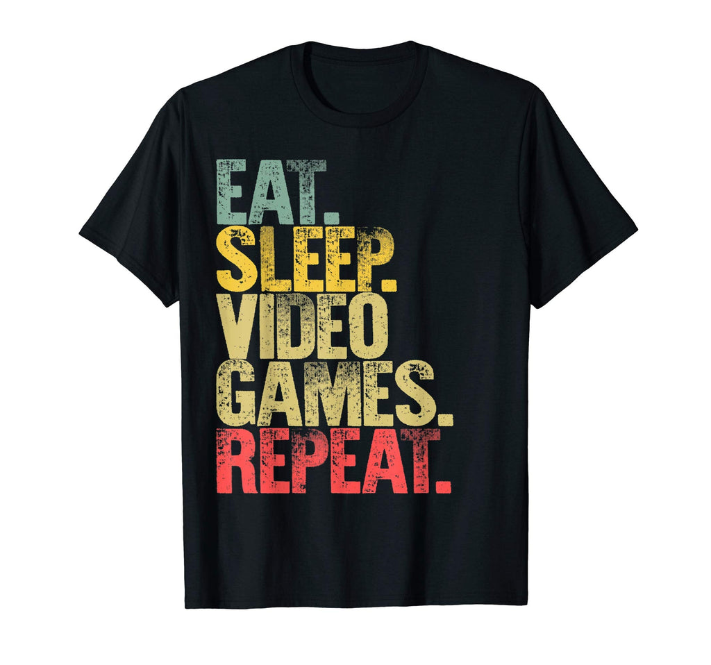 Eat Sleep Repeat Eat Sleep Video T-Shirt - Minimalist Print for Adults