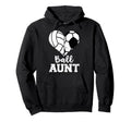 Ball Aunt Heart Funny Soccer Volleyball Aunt Hoodie - Graphic Print Unisex