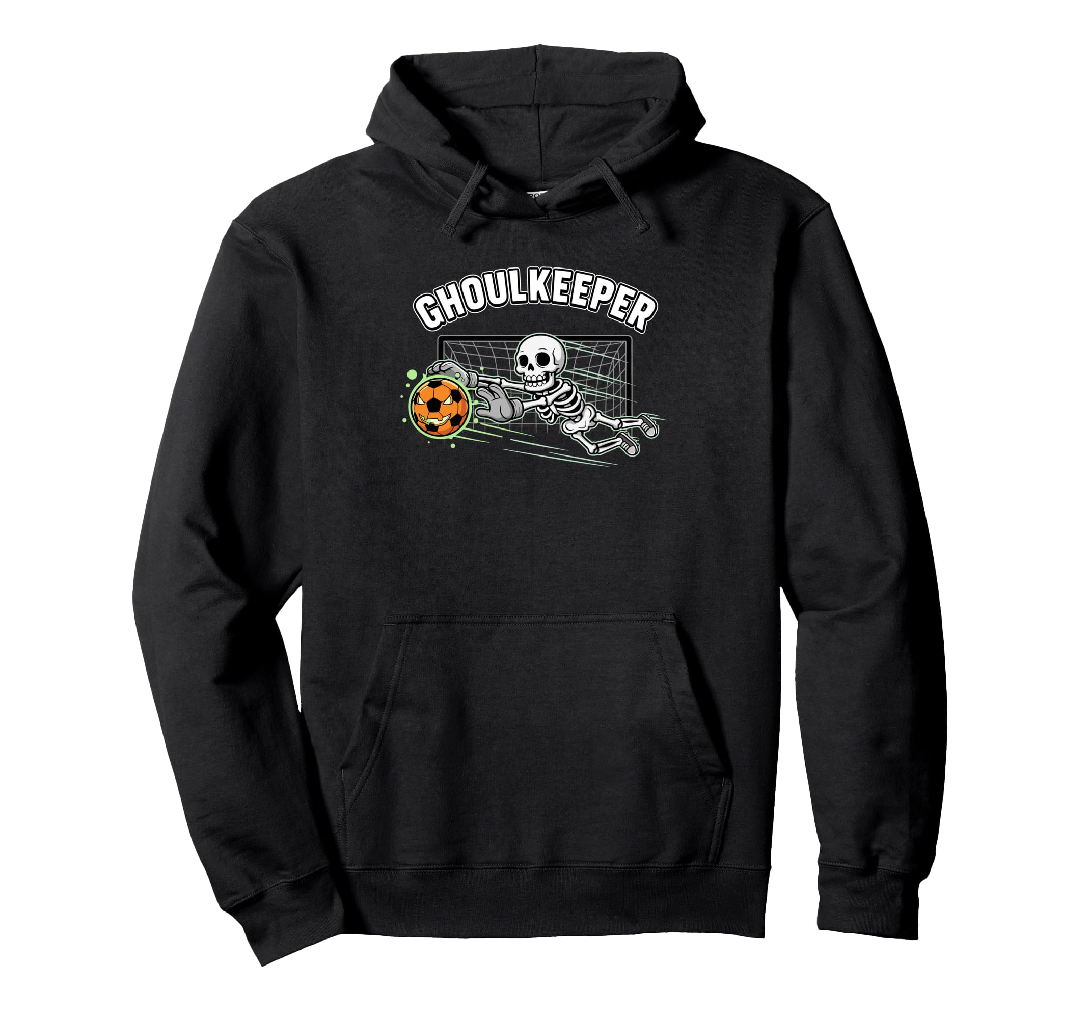 Ghoulkeeper Skeleton Goalie Halloween Hoodie - Minimalist Print Men Women