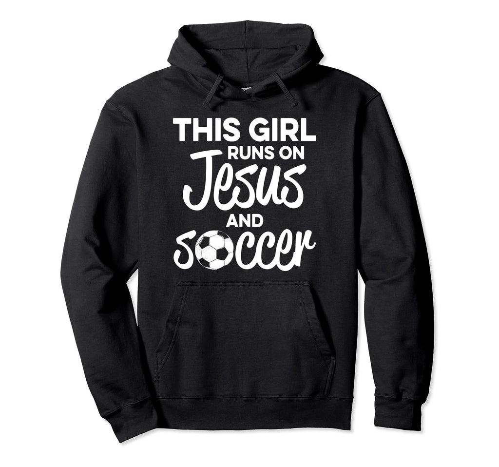 Christian Soccer Runs Jesus Hoodie - Fun Novelty Design Men Women