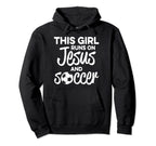 Christian Soccer Runs Jesus Hoodie - Fun Novelty Design Men Women