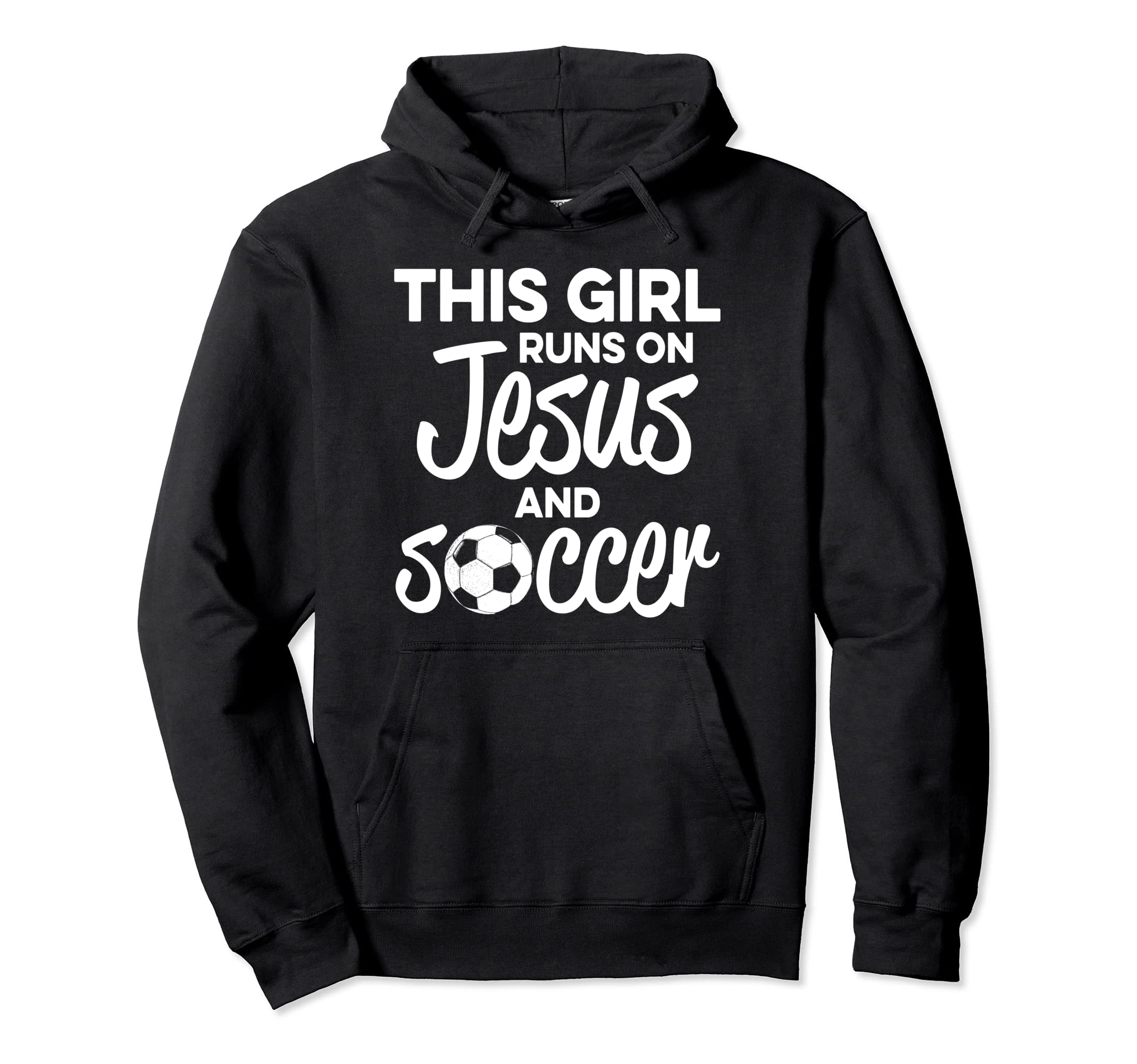 Christian Soccer Runs Jesus Hoodie - Fun Novelty Design Men Women
