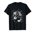 Gorilla Playing Soccer Sports Team Animal T-Shirt - Novelty Apparel Unisex