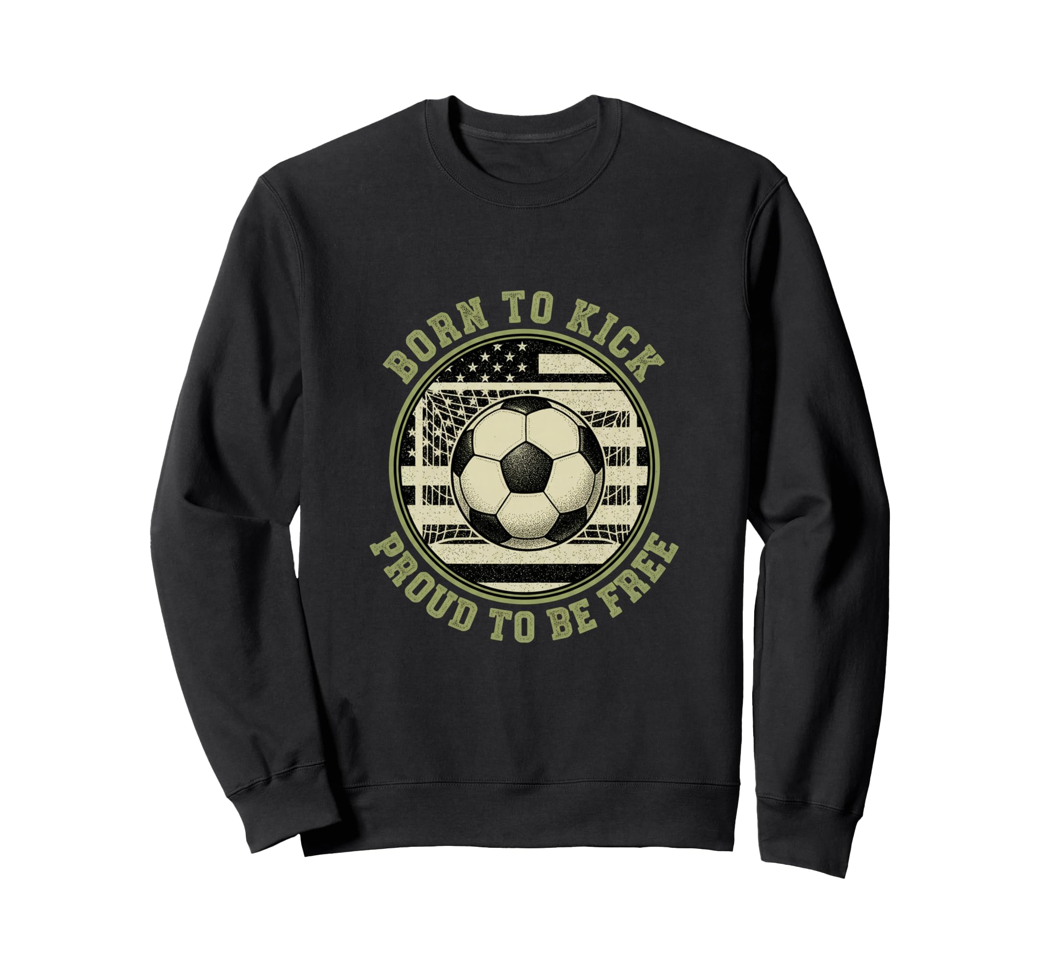 Usa Born To Play Soccer Proud Sweatshirt - Fun Novelty Design for Adults