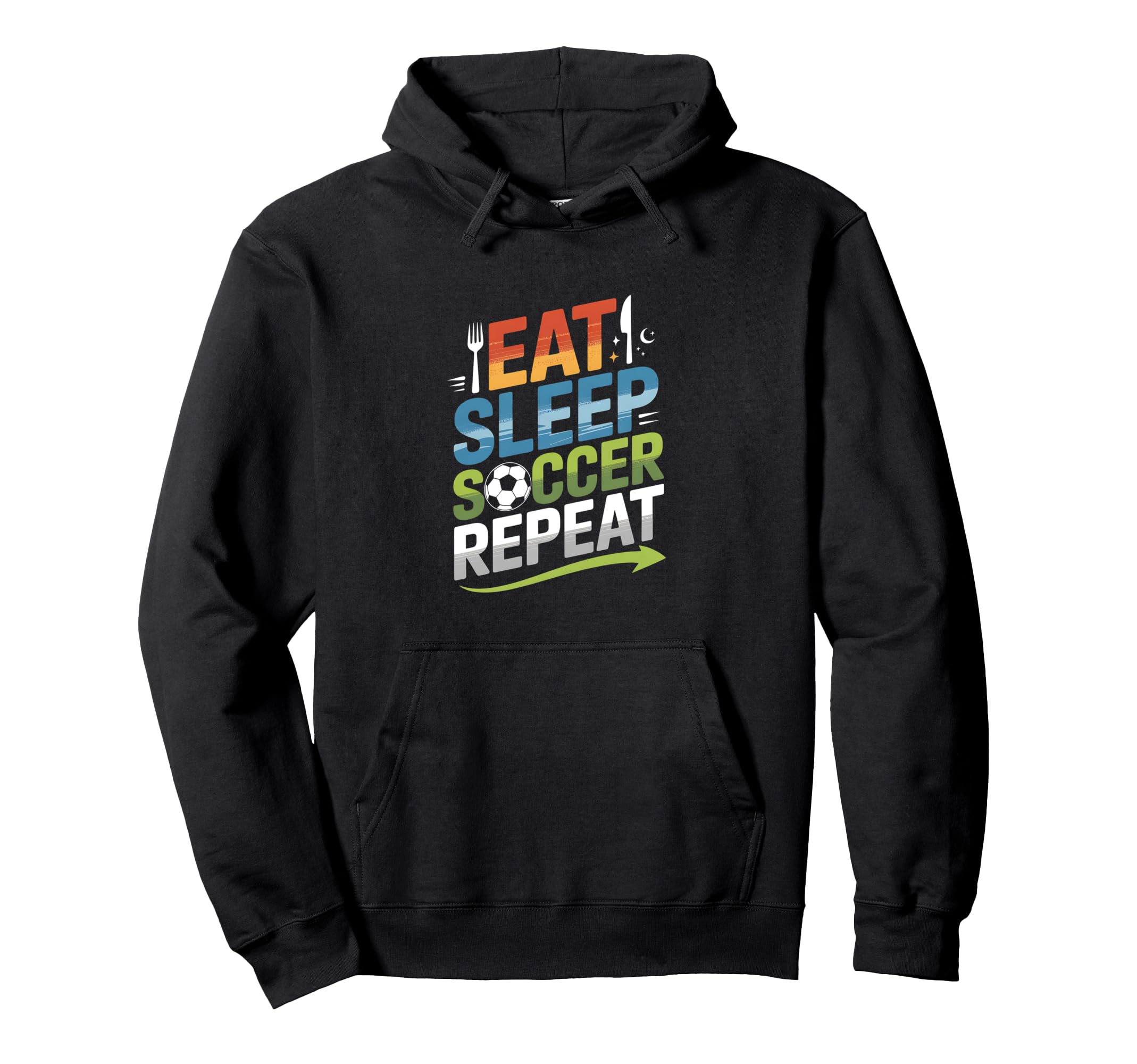 Eat Sleep Soccer Repeat Hoodie - Minimalist Print Unisex