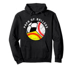 Papa Ballers Funny Baseball Softball Hoodie - Trendy Graphic Men Women