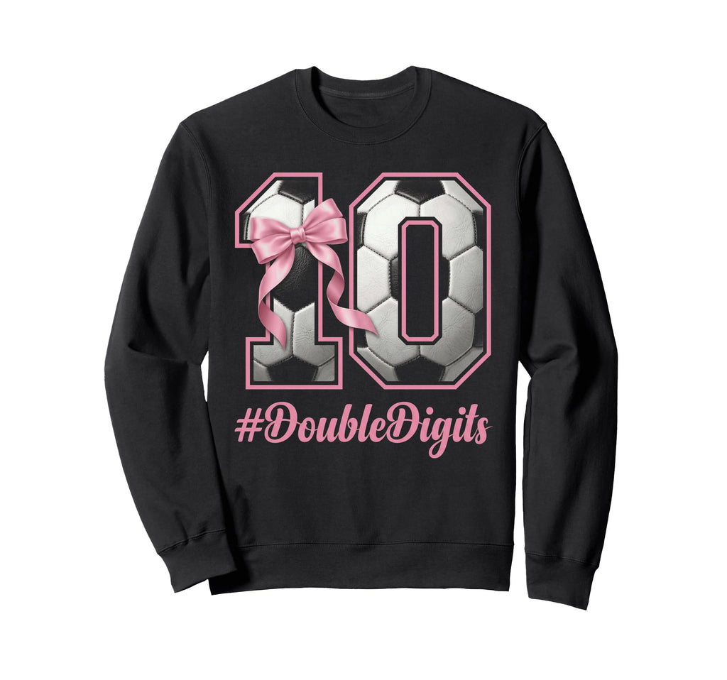 Bow Soccer Football Double Digits Sweatshirt - Casual Everyday Wear Unisex