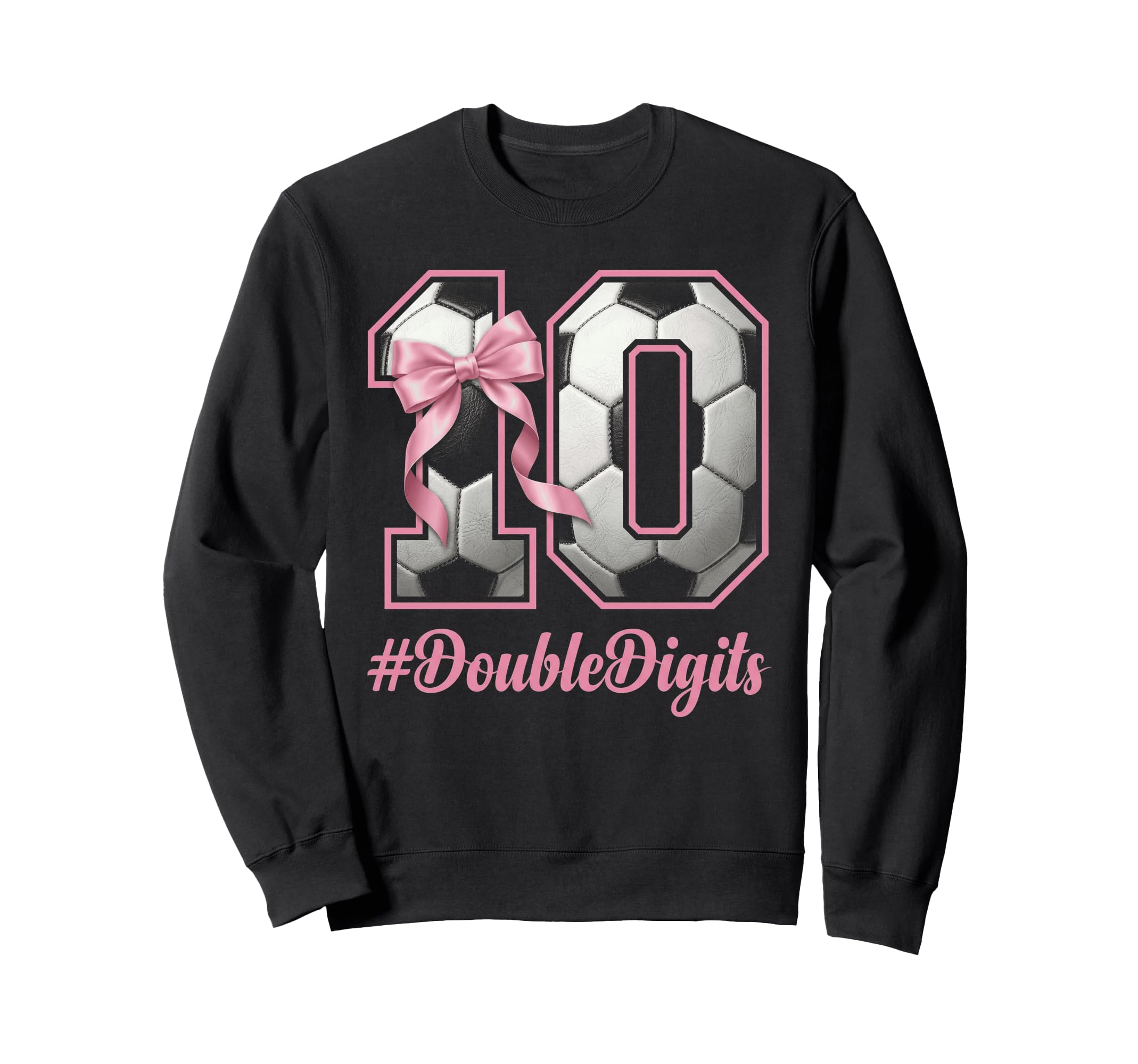Bow Soccer Football Double Digits Sweatshirt - Casual Everyday Wear Unisex