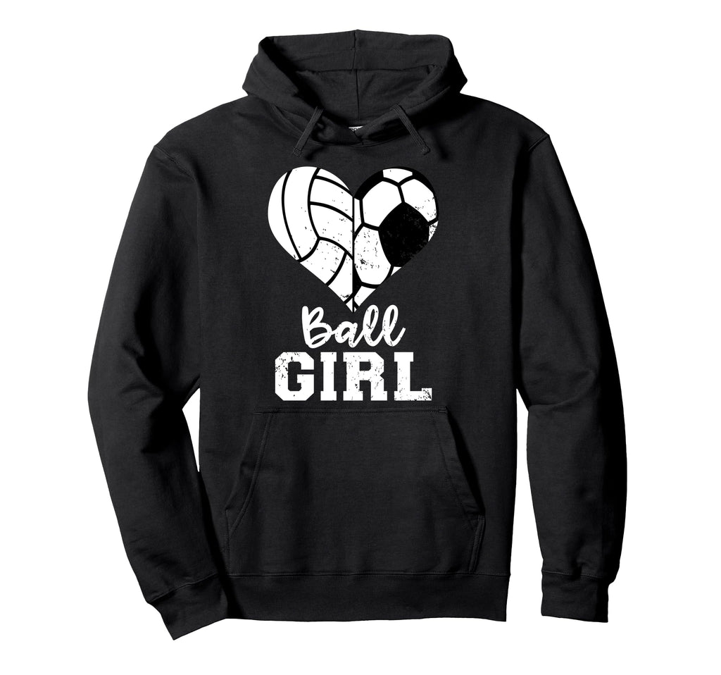 Ball Heart Funny Soccer Volleyball Hoodie - Casual Everyday Wear Men Women