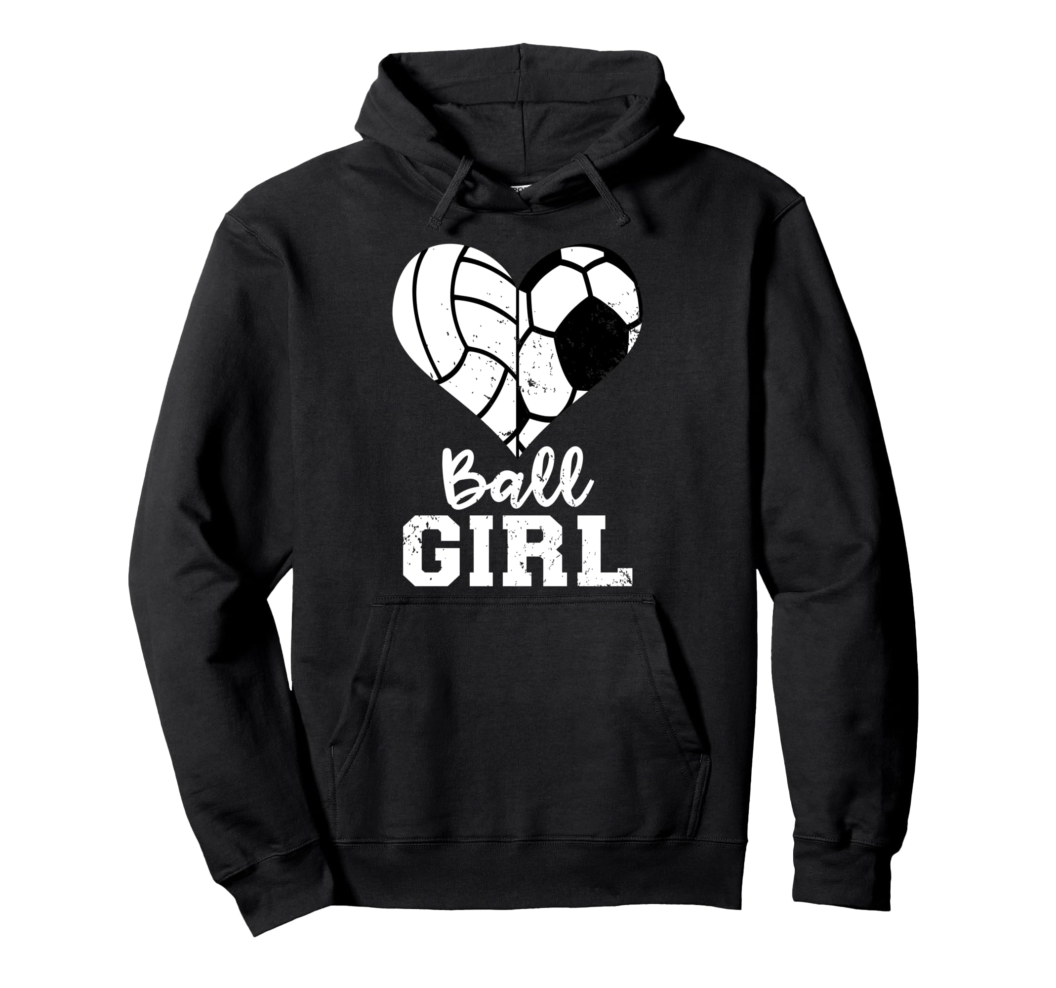 Ball Heart Funny Soccer Volleyball Hoodie - Casual Everyday Wear Men Women