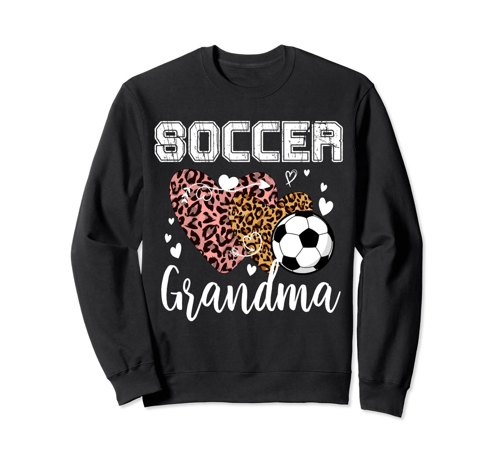 Soccer Grandma Heart Leopard Sweatshirt - Fun Novelty Design Men Women