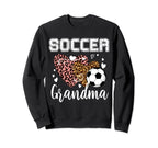 Soccer Grandma Heart Leopard Sweatshirt - Fun Novelty Design Men Women