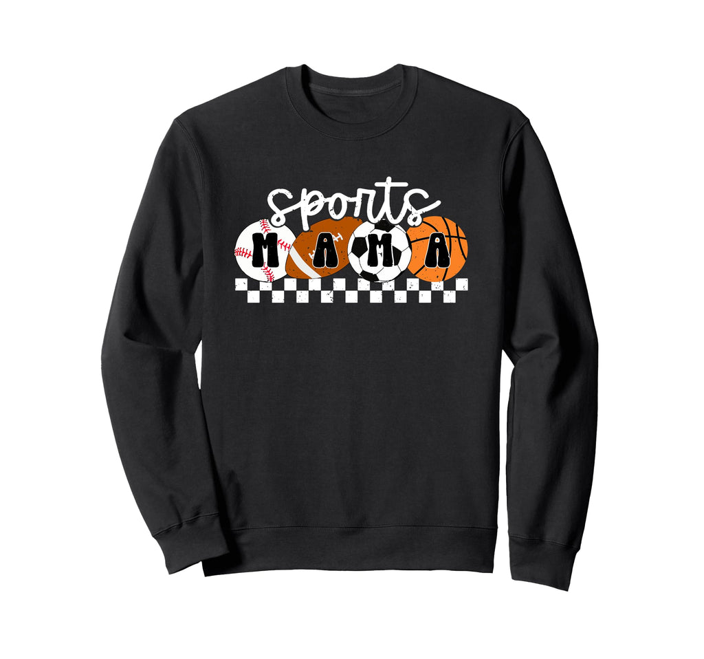 Sports Mama Baseball Football Sweatshirt - Aesthetic Graphic Men Women