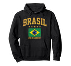 Brasil Rio De Janeiro Distressed Flag Hoodie - Custom Art Print Unisex
