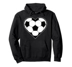 Soccer Heart Soccer Silhouette Soccer Hoodie - Custom Art Print for Adults