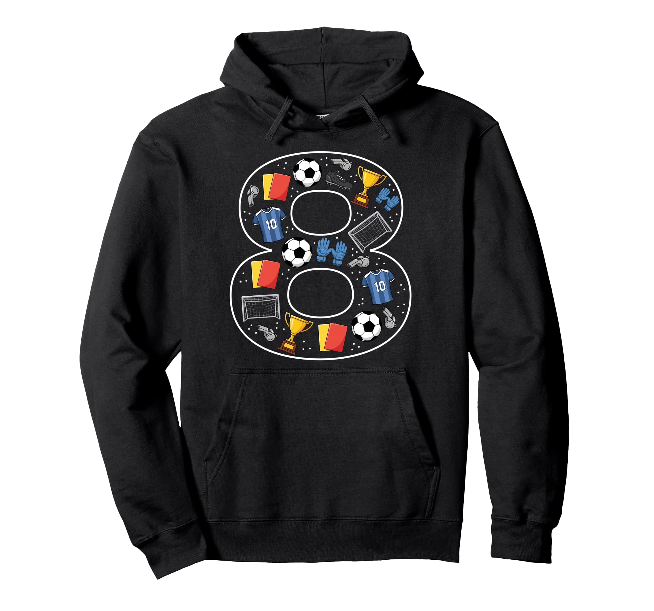8Th Birthday 8 Year Old Football Soccer Hoodie - Graphic Print for Adults