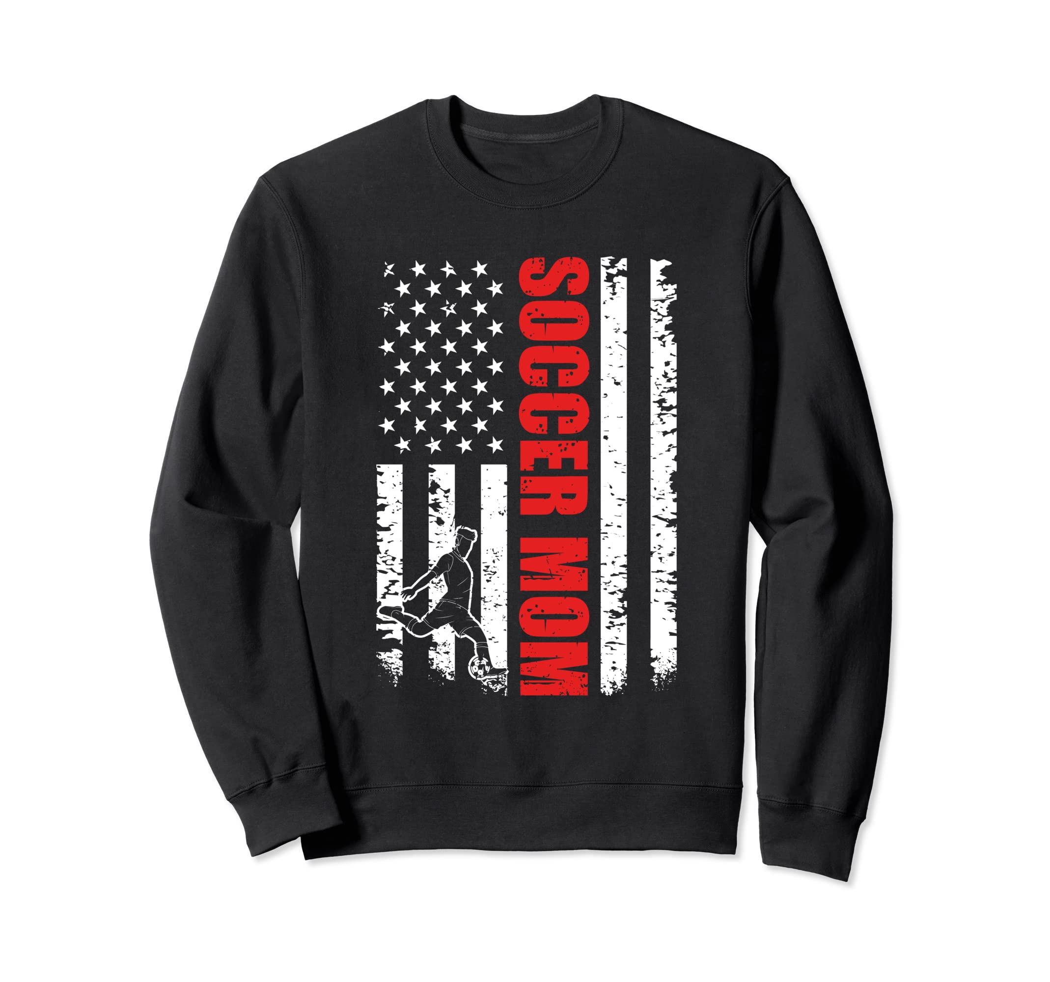Mother Soccer Mom Sport Fan Usa Flag Sweatshirt - Graphic Print for Adults