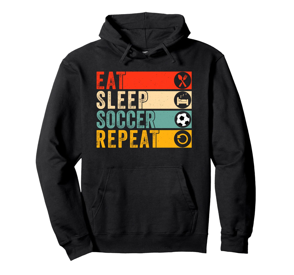 Soccer Lover Soccer Player Eat Sleep Hoodie - Minimalist Print Men Women