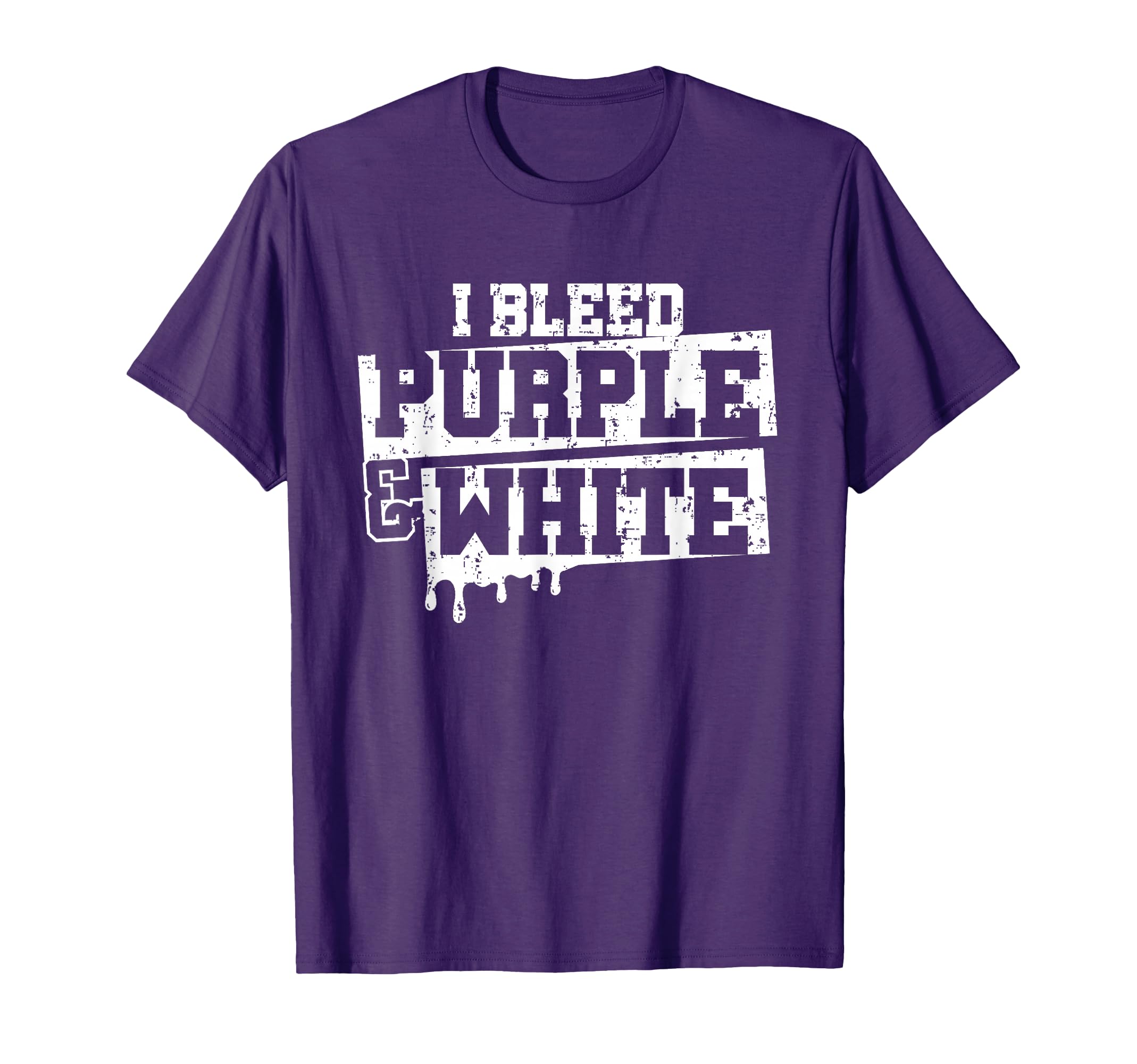 I Bleed Purple White Game Day Group T-Shirt - Fun Novelty Design Unisex