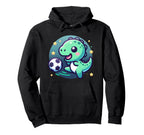 T Rex Dinosaur Soccer Player Kicking Hoodie - Fun Novelty Design Unisex