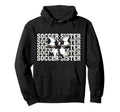 Soccer Sister Soccer Sis Coquette Bow Hoodie - Minimalist Print for Adults