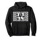 Soccer Sister Soccer Sis Coquette Bow Hoodie - Minimalist Print for Adults