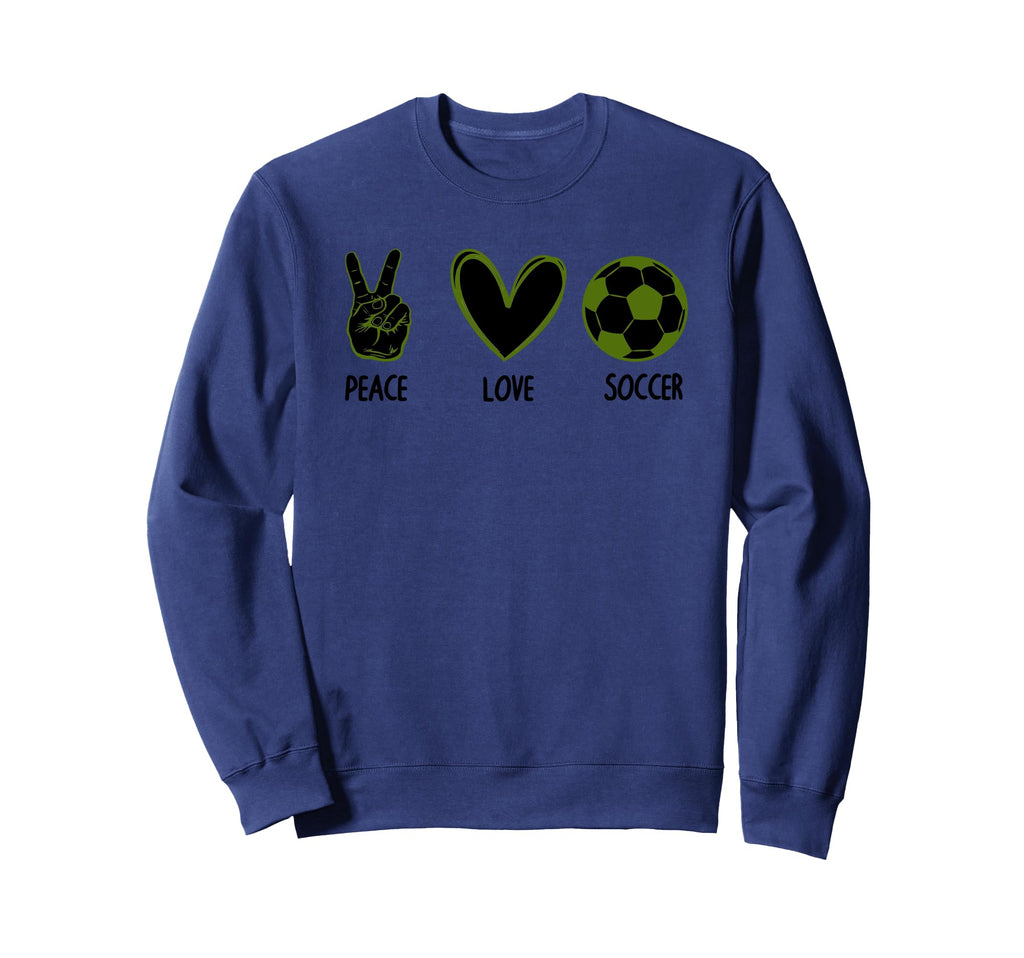 Soccer Peace Love Football Sports Sweatshirt - Unique Graphic for Adults