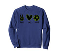 Soccer Peace Love Football Sports Sweatshirt - Unique Graphic for Adults