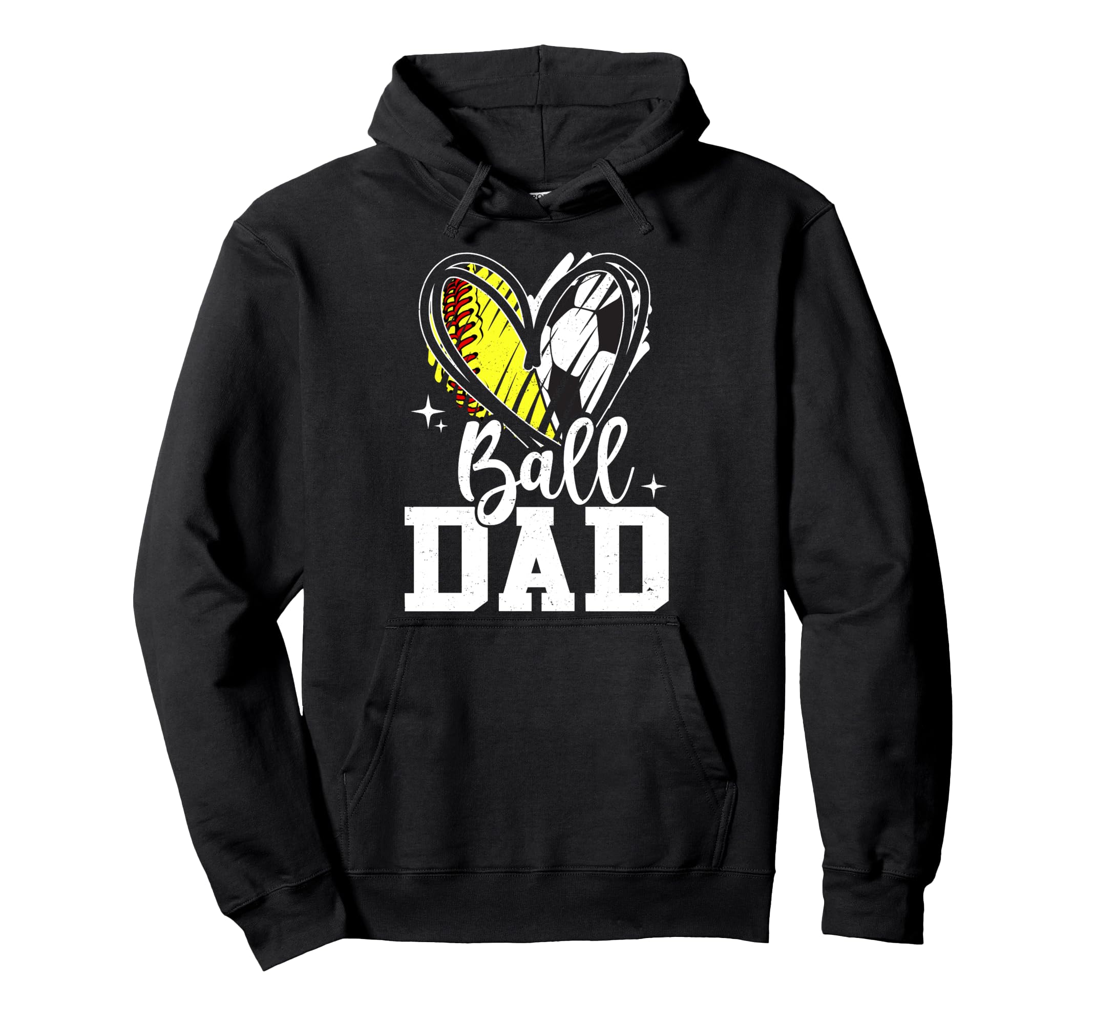 Ball Dad Softball Soccer Ball Dad Both Hoodie - Unique Graphic for Adults
