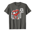 Kawaii Soccer Heart Love Dabbing T-Shirt - Casual Everyday Wear Unisex