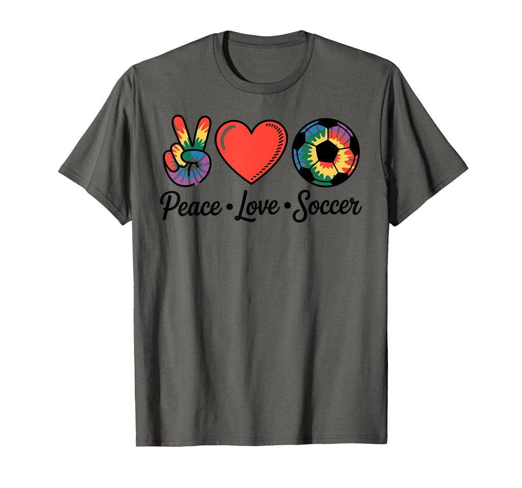 Peace Love Soccer Football Soccer T-Shirt - Novelty Apparel Men Women