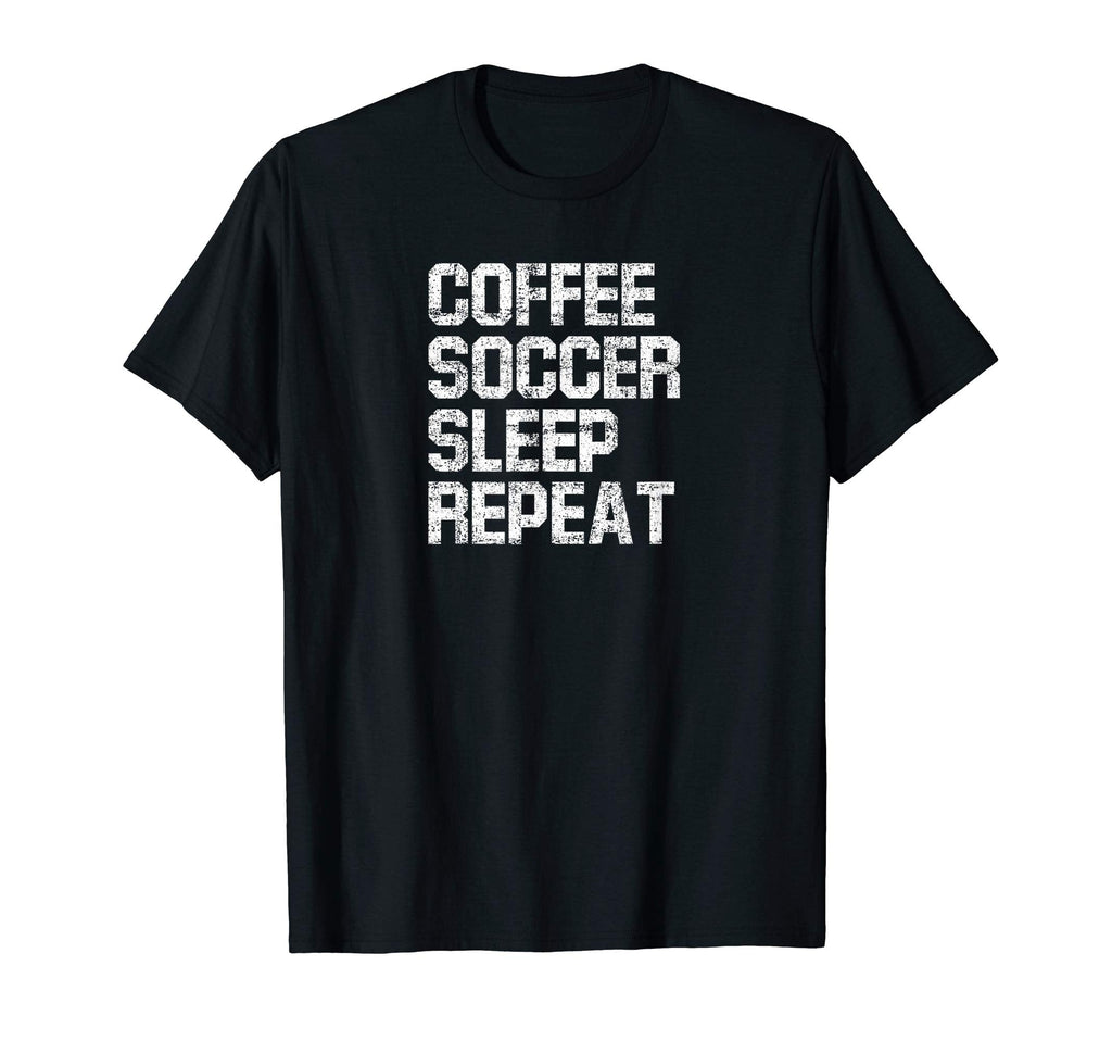 Coffee Soccer Sleep Repeat Coffee T-Shirt - Fun Novelty Design for Adults