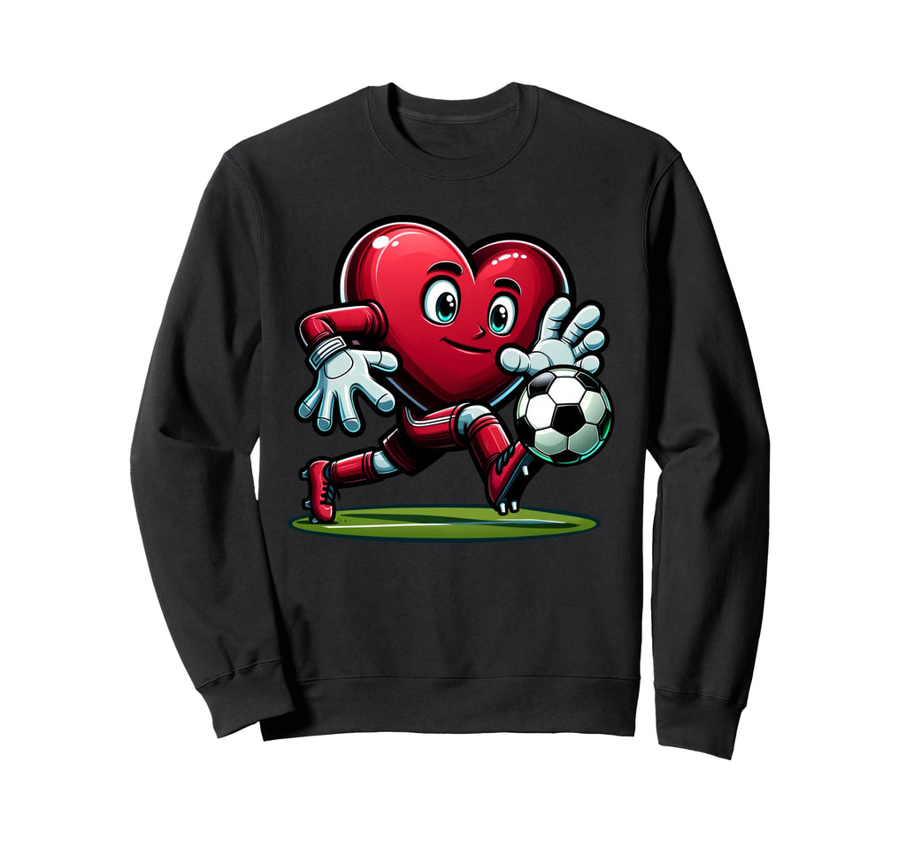 Valentines Day Heart Soccer Goalie Sweatshirt - Unique Graphic Unisex